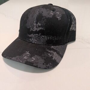 Shimano Hat Men Gray Black Snapback Mesh Trucker Cycling Fish Cap Yupoong